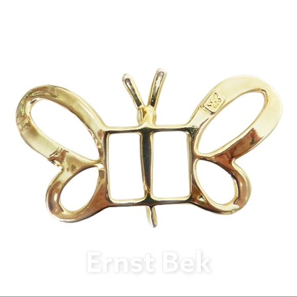 NWOT Gold Butterfly Belt Buckle Ernst Bek Stamped Marked - Picture 5 of 5